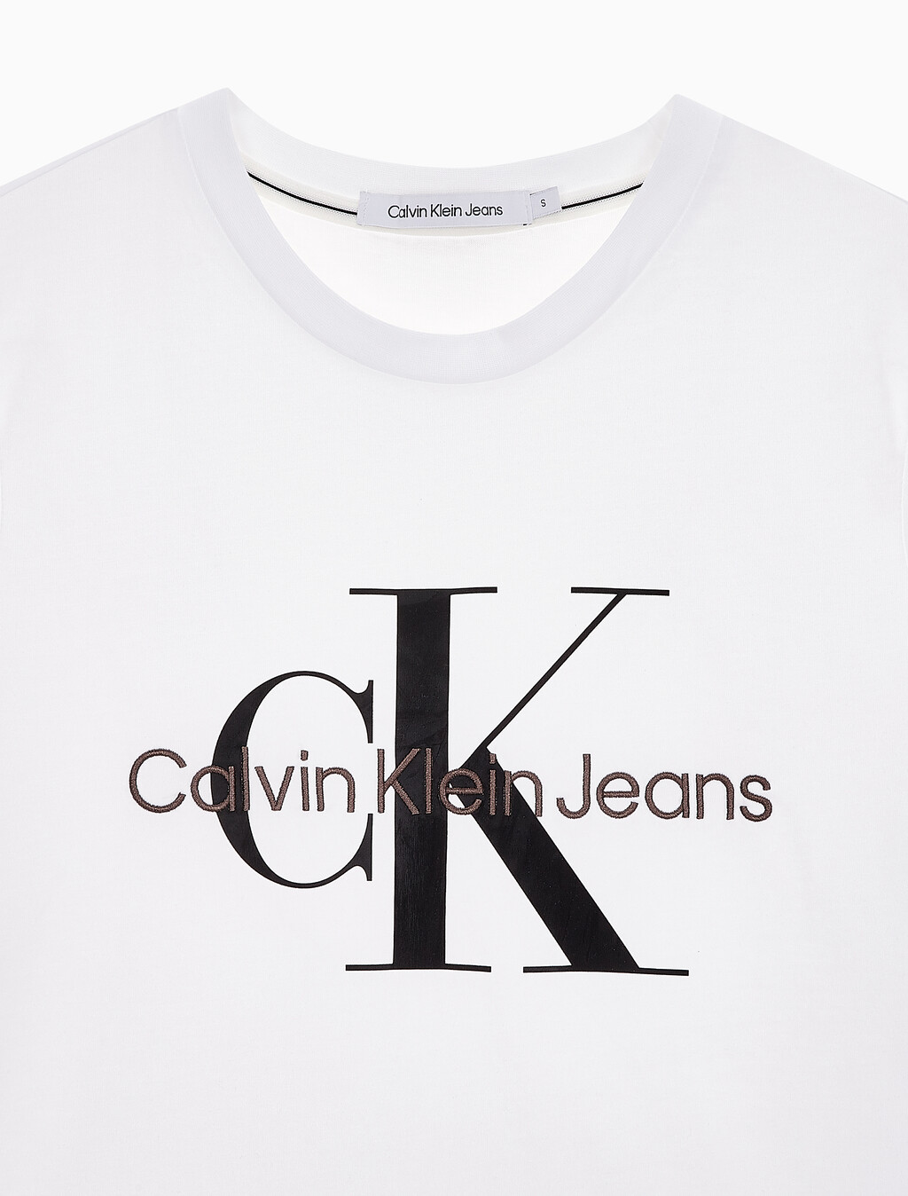 Buy 여성 스트레이트핏 모노그램로고 크루넥 반팔 티셔츠 in color BRIGHT WHITE