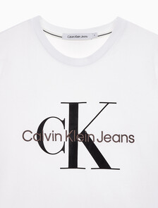 Buy 여성 스트레이트핏 모노그램로고 크루넥 반팔 티셔츠 in color BRIGHT WHITE