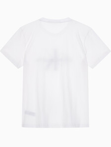 Buy 남성 레귤러핏 모노그램 엠브로이더리 로고 반팔 티셔츠  in color BRIGHT WHITE