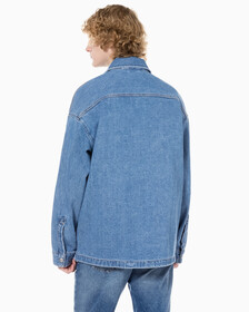 Buy 남성 박시 루즈핏 라이트블루 데님 셔츠 in color 028A CHALKY BLU