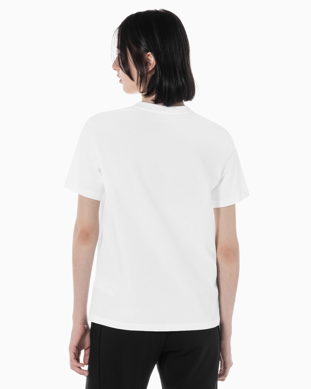Buy 여성 스트레이트핏 모노그램로고 크루넥 반팔 티셔츠 in color BRIGHT WHITE
