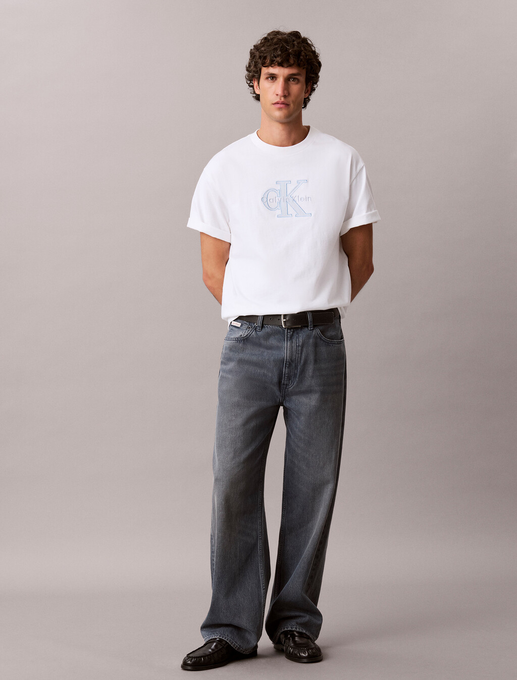 Buy 배기핏 진 in color Denim Blue