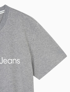 Buy 남성 레귤러핏 인스티튜셔널 로고 스트레치 반팔 티셔츠  in color MID GREY HEATHER
