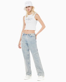 Buy 여성 90's 스트레이트핏 라이트블루 데님 in color 028A CHALKY BLU