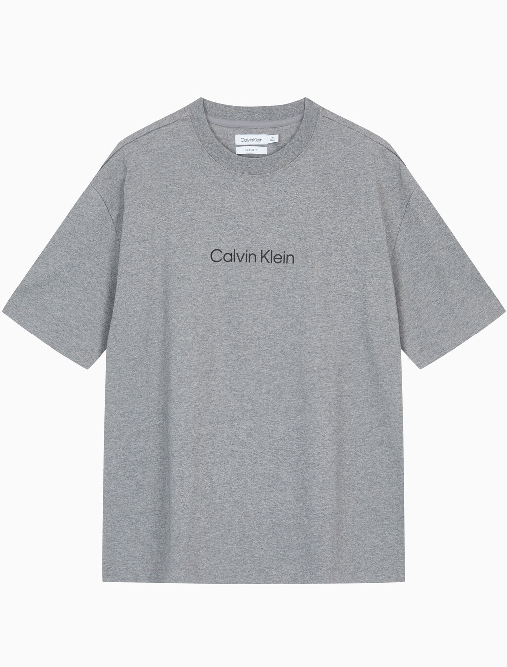 Buy 남성 릴렉스핏 헤비 코튼 크루넥 반팔 티셔츠  in color MEDIUM GREY HEATHER