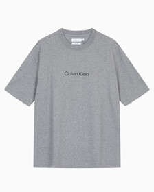 Buy 남성 릴렉스핏 스탠다드 로고 크루넥 반팔 티셔츠 in color MEDIUM GREY HEATHER