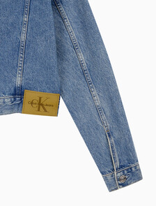 Buy 여성 90's 크롭 데님 자켓 in color MID BLUE BACK EMBRO
