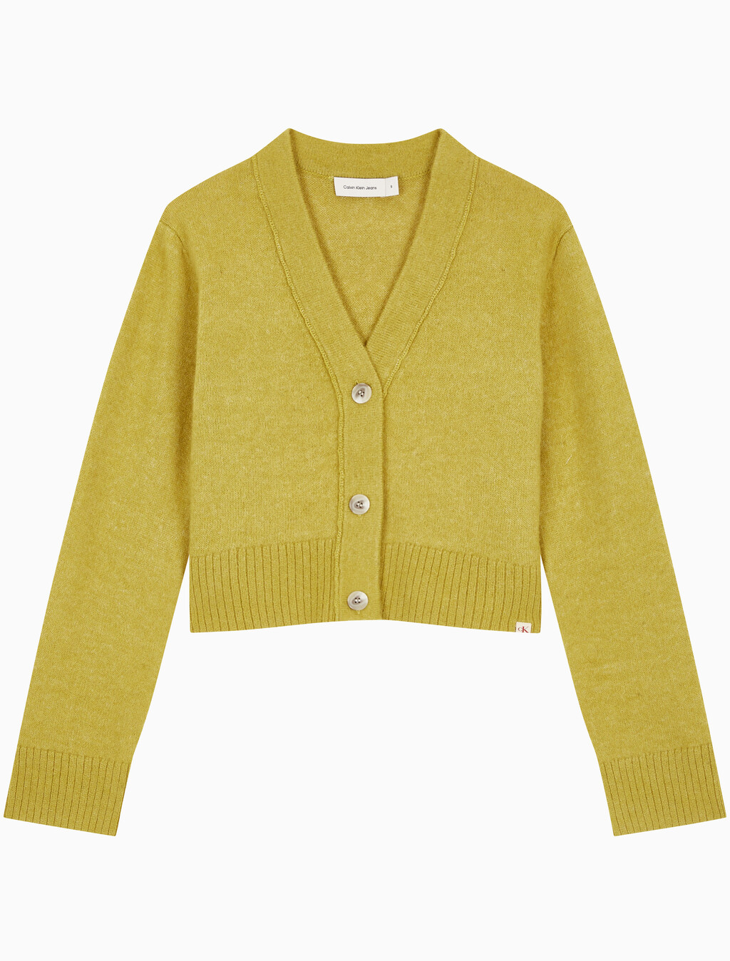 Buy 여성 플러피 얀 스웨터 가디건 in color MUSTARD