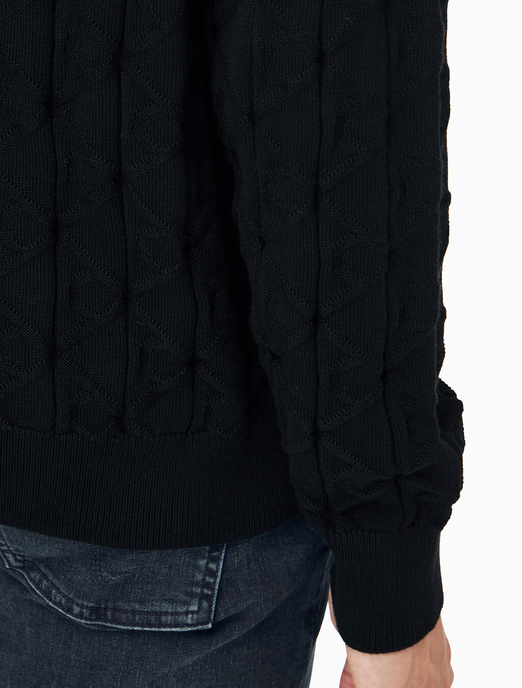 Buy 남성 이지 AOP 코튼 가디건 스웨터 in color BLACK