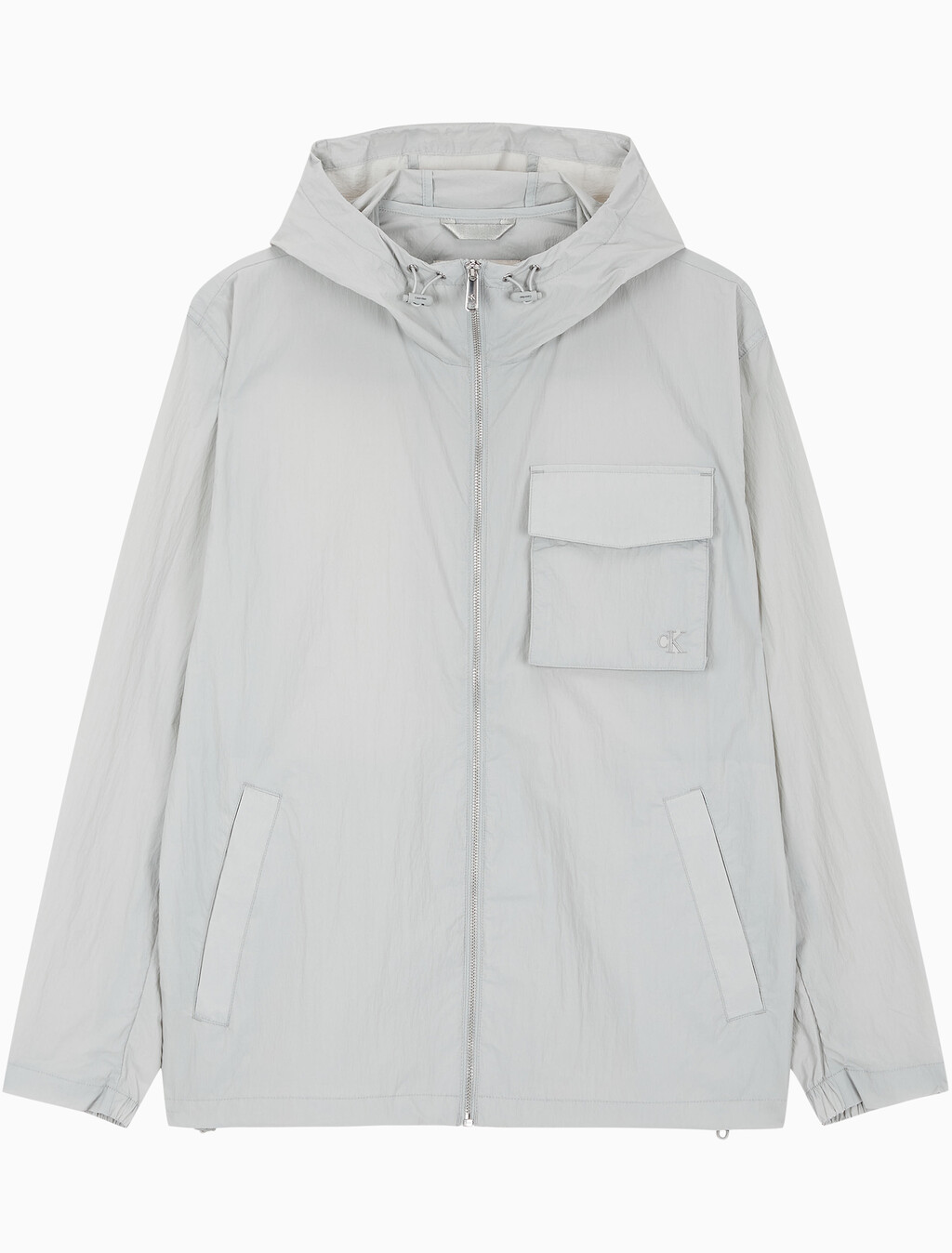 Buy 남성 릴렉스핏 라이트 후드 나일론 집업 자켓 in color PURITAN GRAY