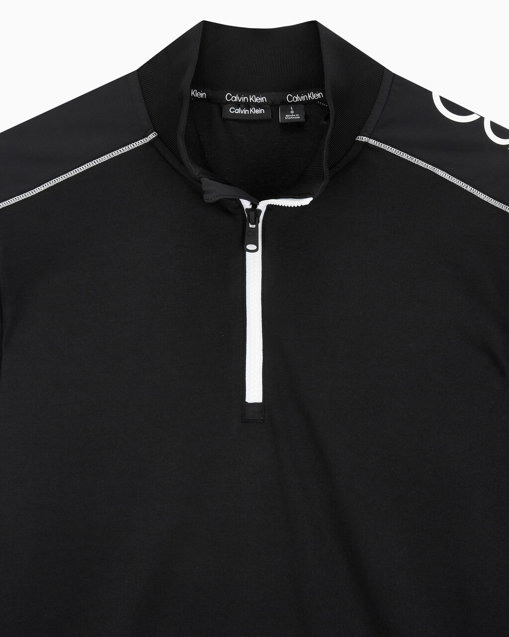 Buy 남성 레귤러핏 1/4 ZIP 롱슬리브 탑 in color BLACK