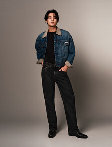Buy 남성 80's 아이콘 다크블루 데님 자켓 in color DARK BLUE