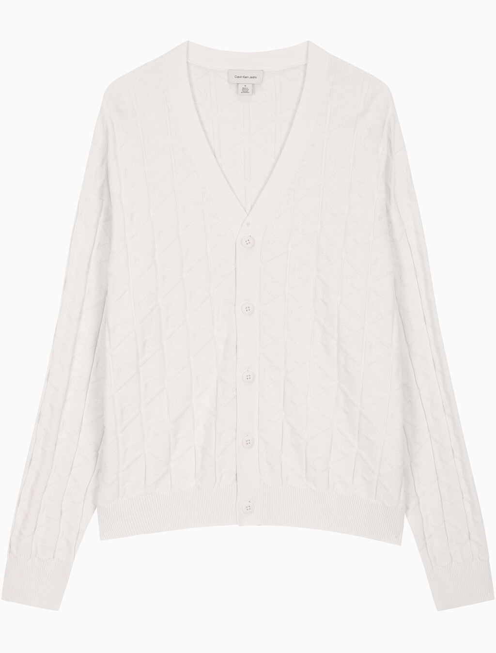 Buy 남성 이지 AOP 코튼 가디건 스웨터 in color TOFU