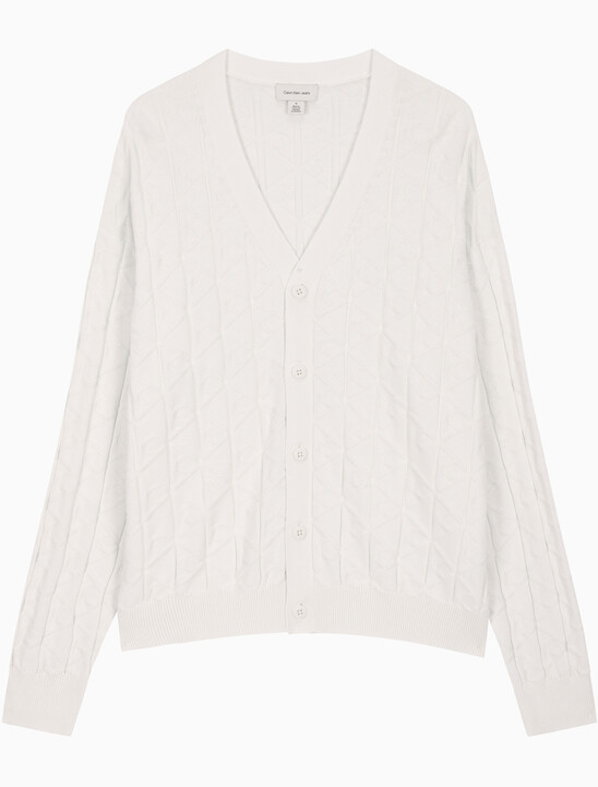 남성 이지 AOP 코튼 가디건 스웨터