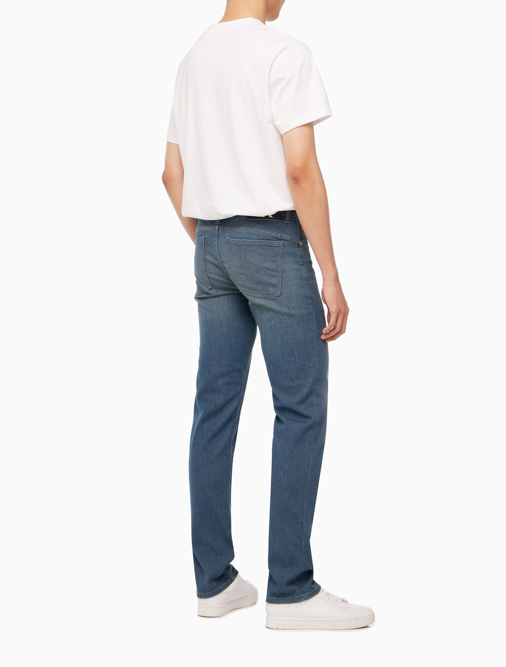 Buy 남성 바디핏 블루그레이 데님 in color GREY STEPPED RELEASE HEM