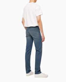 Buy 남성 바디핏 블루그레이 데님 in color GREY STEPPED RELEASE HEM