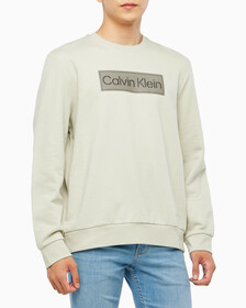 Buy 남성 롱슬리브 스텐실로고 테리 크루넥 스웻셔츠 in color BEIGE