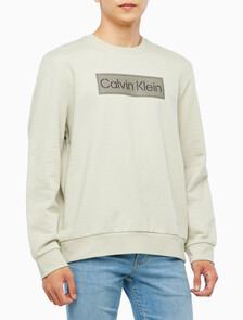 Buy 남성 롱슬리브 스텐실로고 테리 크루넥 스웻셔츠 in color BEIGE