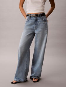 Buy 여성 와이드레그 에코 데님 in color Light Blue