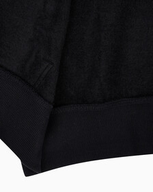Buy 여성 릴렉스핏 CK 스몰 로고 크롭 기모 후드 집업 in color BLACK BEAUTY
