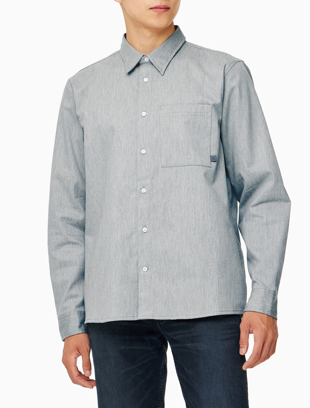 Buy 남성 멜란지 유틸리티 셔츠 in color GREY