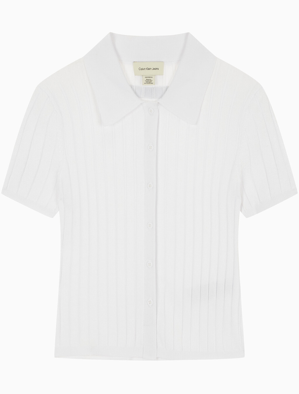 Buy 여성 실키 크롭 베이비 폴로 셔츠 in color BRILLIANT WHITE