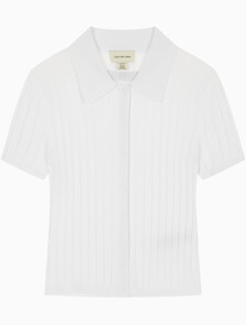 Buy 여성 실키 크롭 베이비 폴로 셔츠 in color BRILLIANT WHITE