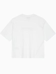 Buy 여성 S/S 투톤 3D 엠브로이더리 로고 티셔츠 in color BRILLIANT WHITE
