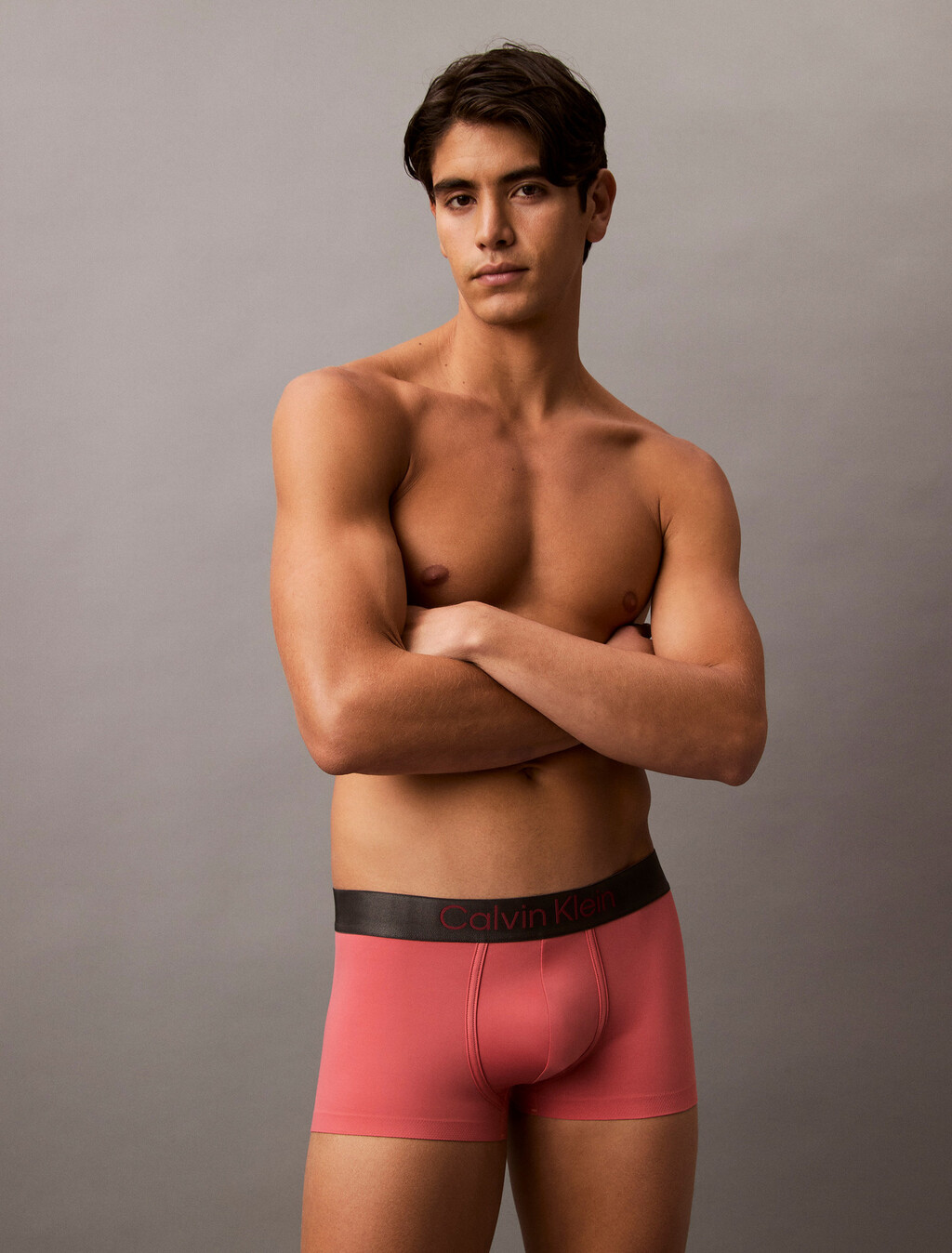 Buy 남성 브러시드 마이크로파이버 스트레치 로우 라이즈 트렁크 in color ANTIQUE PINK