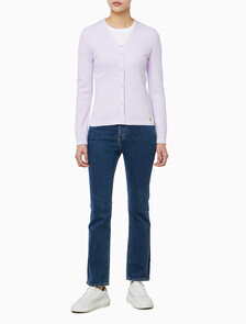 Buy 여성 우븐라벨 케이블 가디건 in color Light Pink