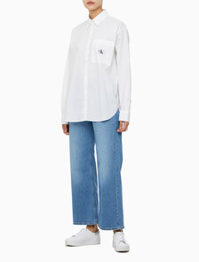 Buy 여성 우븐 라벨 릴렉스 셔츠 in color BRIGHT WHITE