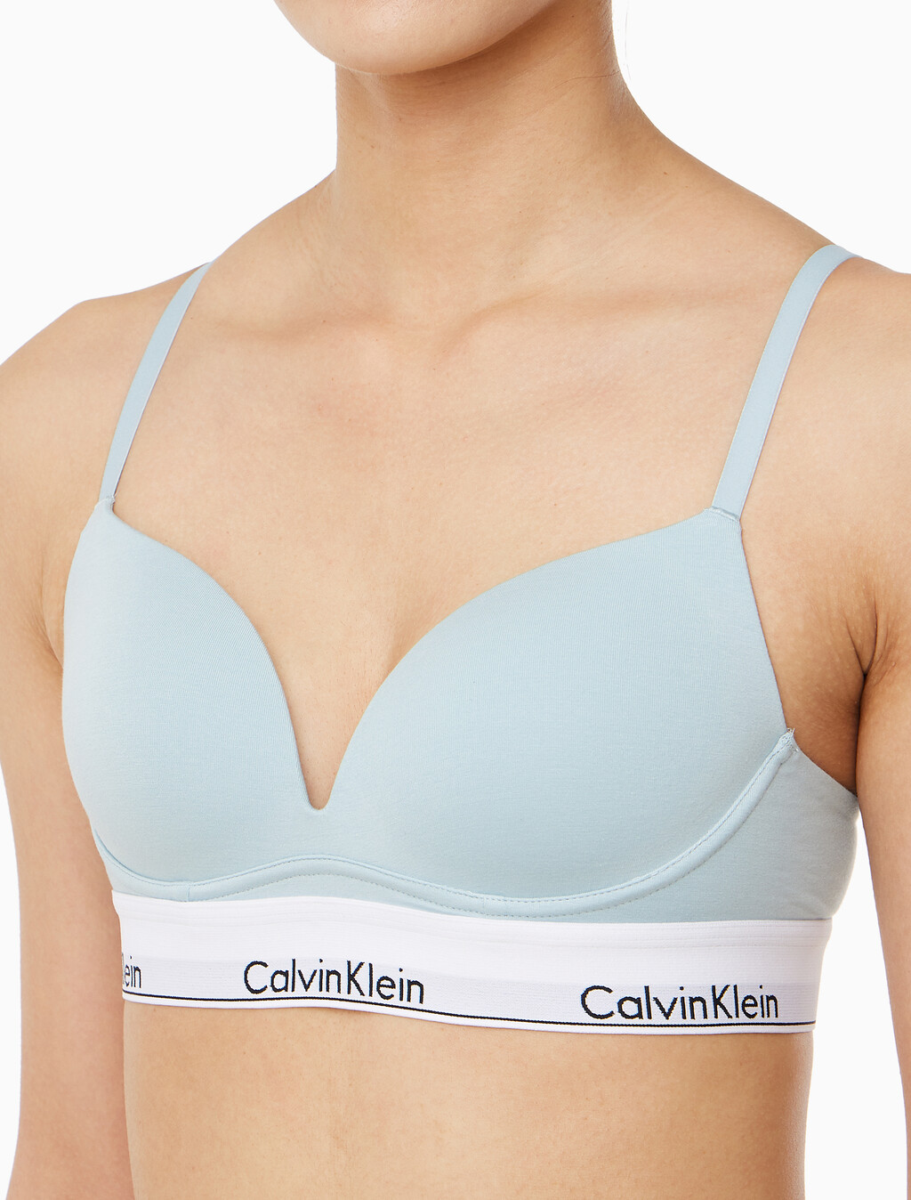 Buy 여성 모던코튼 AF 푸쉬업 브라 in color STERLING BLUE