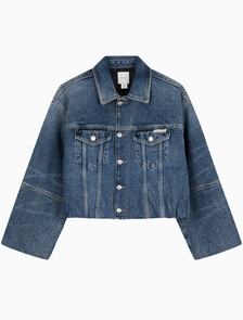 Buy 여성 버블 데님 자켓 in color mid blue