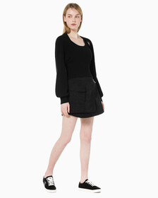 Buy 여성 새들 버클 미니스커트 in color CK BLACK