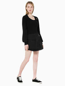 Buy 여성 새들 버클 미니스커트 in color CK BLACK