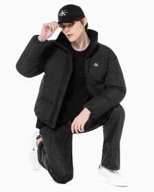Buy 남녀공용 릴렉스 숏 다운 푸퍼 in color CK BLACK