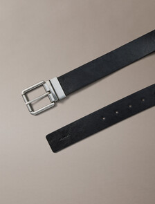 Buy 남성 클래식 라운드 캐주얼 롤러 버클 벨트 35mm in color Black