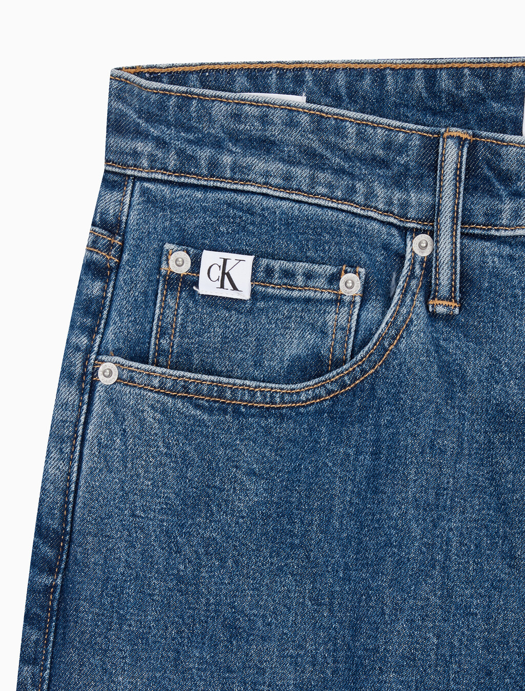 Buy 남성 90's 스트레이트핏 미드블루 데님 in color MID BLUE BACK EMBRO