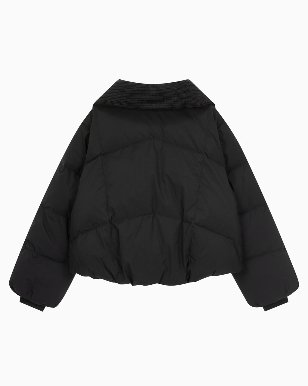 Buy 여성 숏다운 와이드넥 푸퍼 in color CK BLACK