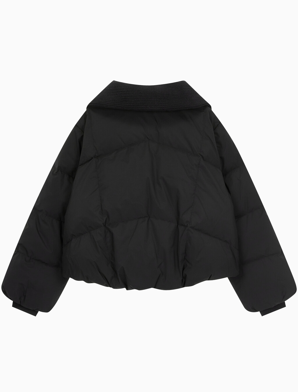 Buy 여성 숏다운 와이드넥 푸퍼 in color CK BLACK