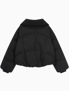 Buy 여성 숏다운 와이드넥 푸퍼 in color CK BLACK
