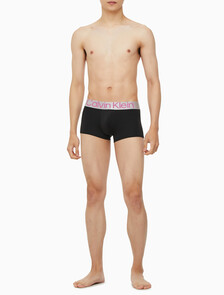 Buy 남성 CK 리컨시더드 스틸 마이크로 로우라이즈 드로즈 3PK in color BLACK