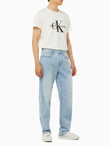 Buy 남성 90's 스트레이트핏 라이트블루 에코 쿨 데님 in color CHALKY BLUE