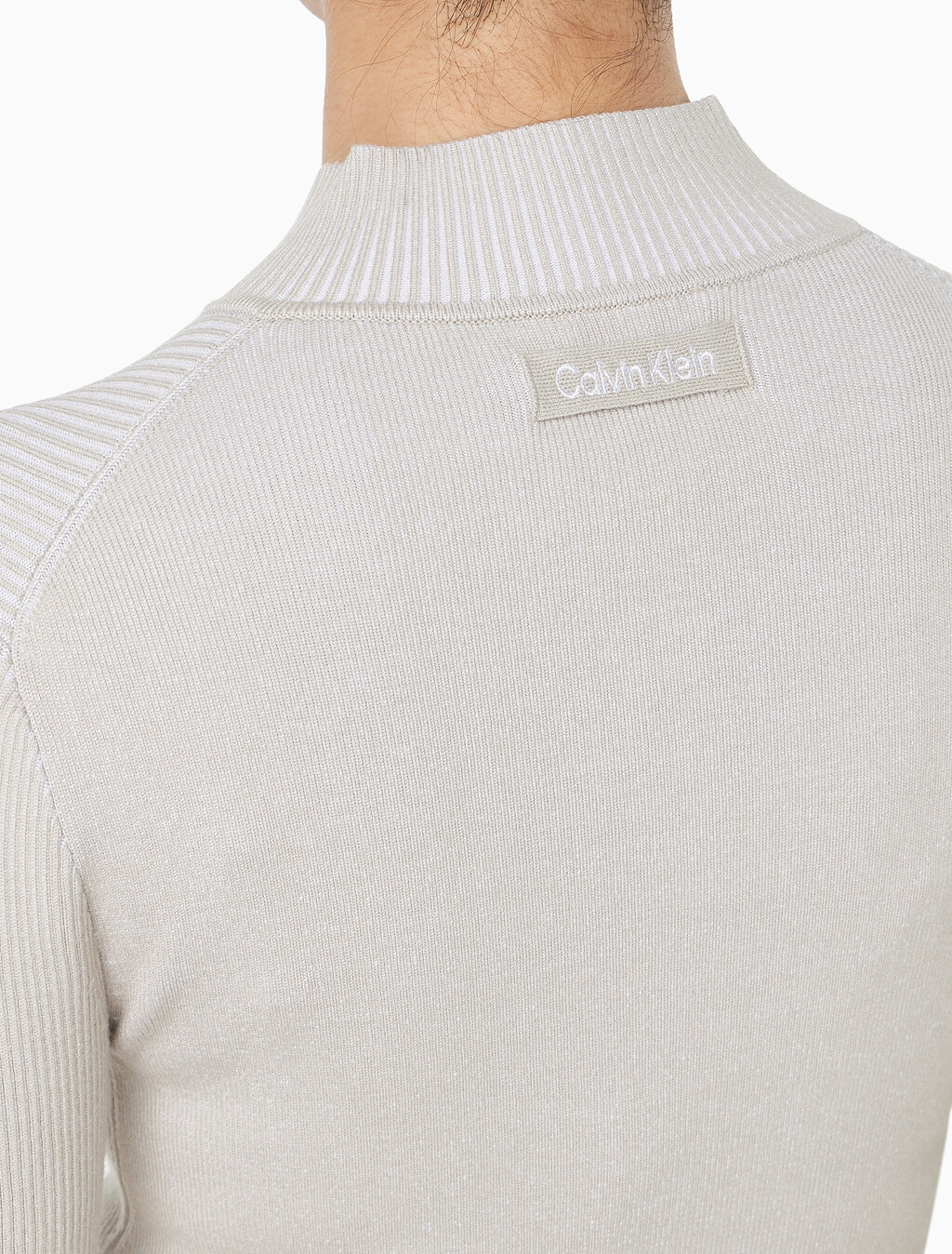 Buy 여성 L/S 풀 집업 스웨터 in color White