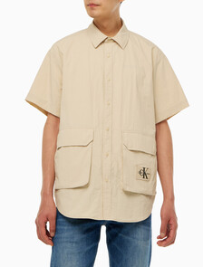 Buy 남성 유틸리티 오버핏 반팔 셔츠 in color CLASSIC BEIGE