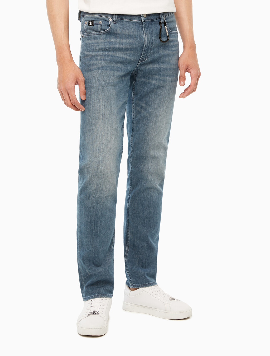 Buy 남성 바디핏 블루그레이 이탈리안 데님 in color GREY STEPPED RELEASE HEM