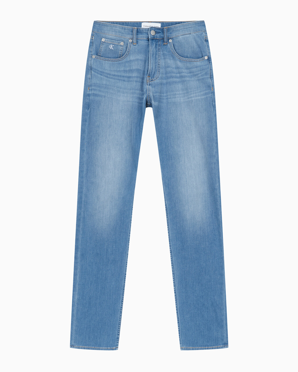 Buy 남성 모던 테이퍼 라이트블루 데님 in color 028A CHALKY BLU