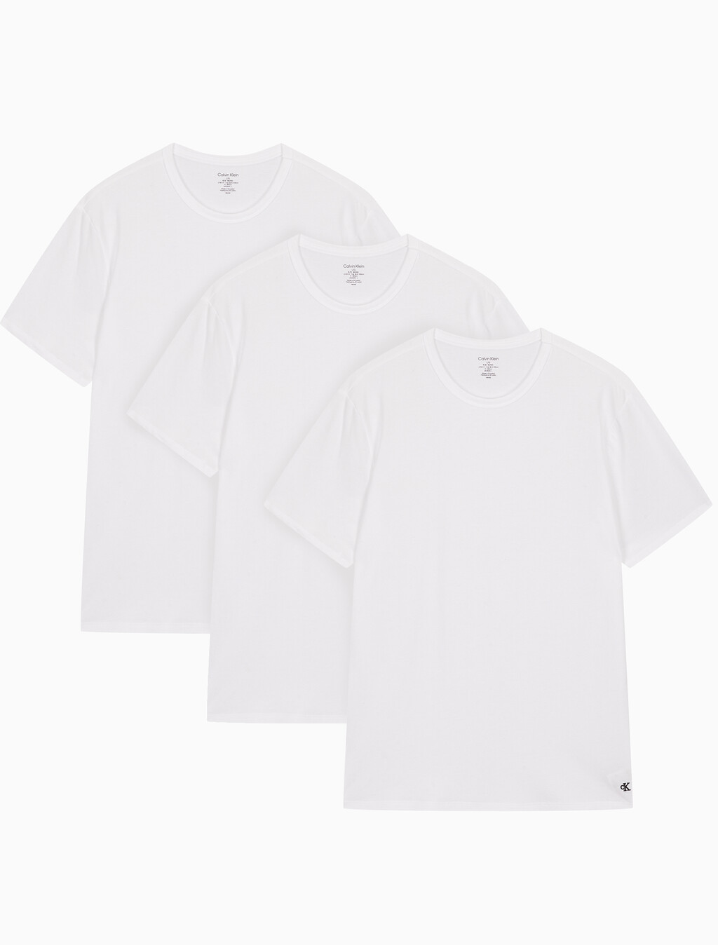 Buy 남성 코튼 스트레치 3PK 반팔 크루넥 in color WHITE