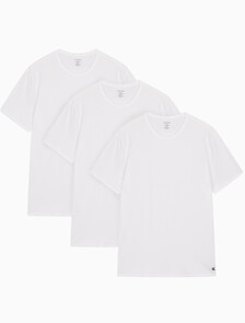 Buy 남성 코튼 스트레치 3PK 반팔 크루넥 in color WHITE