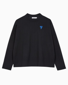 Buy [손흥민 캡슐] 남성 박시 롱슬리브 티셔츠 in color BLACK BEAUTY